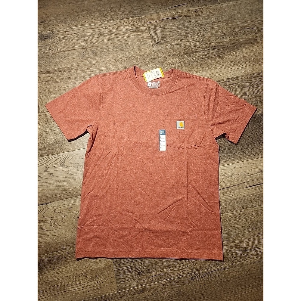 NWT Carhartt TK6222 Relaxed Heavyweight Texas T-Shirt Mens Medium Terracotta Red